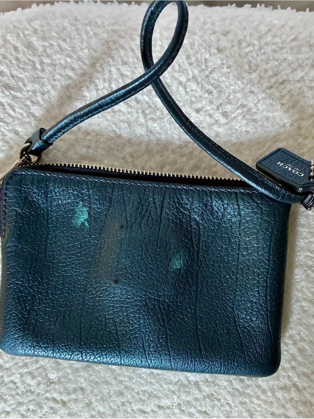 Coach wristlet metallic